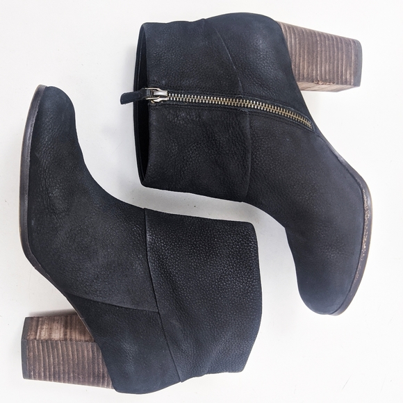 Cole Haan Cassidy Leather Ankle Booties Boots Womens 9 Black Nubuck - Picture 5 of 11
